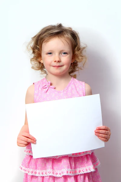 Ragazza con striscioni — Foto Stock