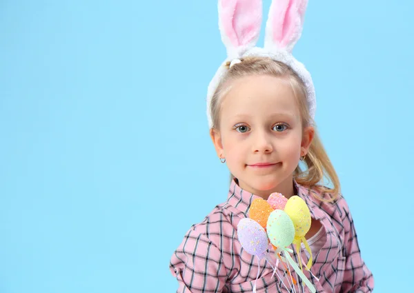 Girl with rabbit ears — Stock Photo, Image