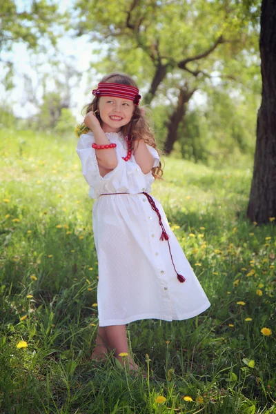 Little girl on nature. — Stock Photo, Image