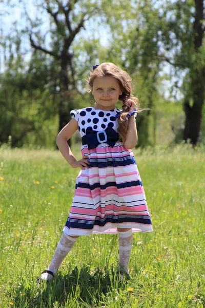 Little girl on nature. — Stock Photo, Image