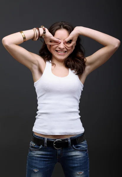 Jovem em jeans. — Fotografia de Stock