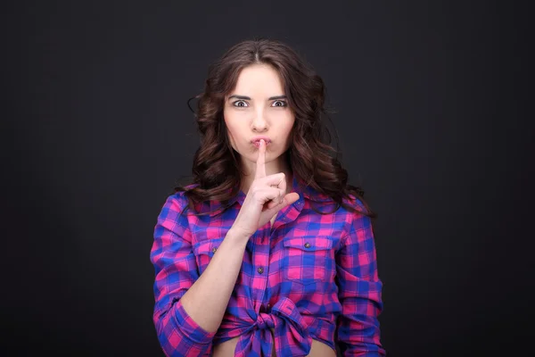 A Young woman asking to keep silent — Stock Photo, Image