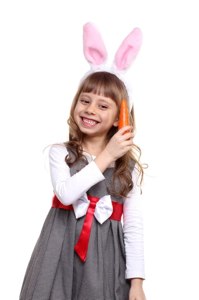 Funny girl with rabbit ears — Stock Photo, Image