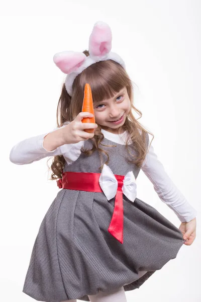 Funny girl with rabbit ears — Stock Photo, Image