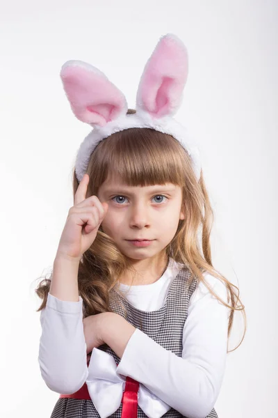 Funny girl with rabbit ears — Stock Photo, Image