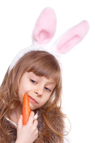 Girl with rabbit ears. — Stock Photo, Image