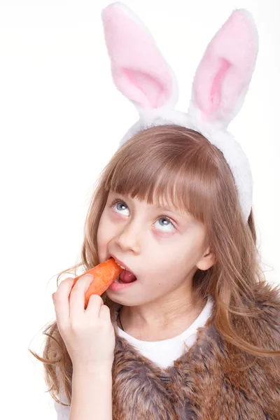 Chica con orejas de conejo . — Foto de Stock