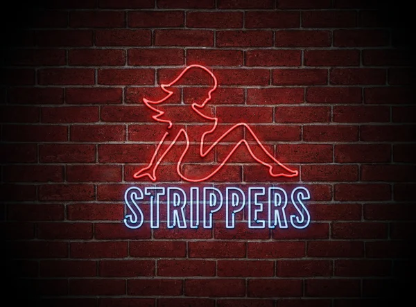 Σέξι stripper φωτεινή επιγραφή — Φωτογραφία Αρχείου