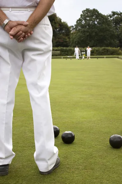 Bowls Green White Trousers — Stock Photo, Image