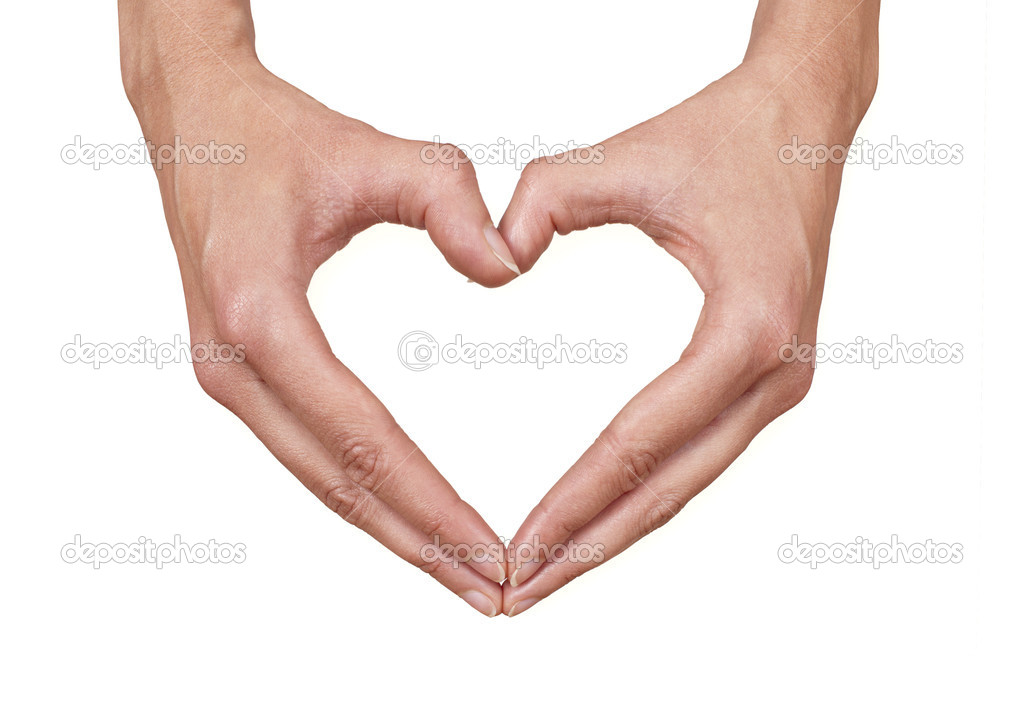 heart shape made of two beautiful hands