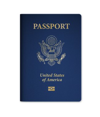 U.S. Passport with Microchip clipart