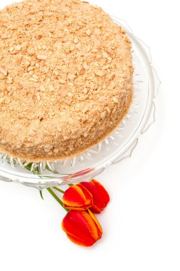 güzel cam tabakta bal pasta