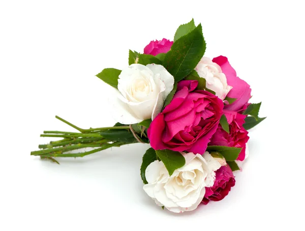 Bukett av rosa och vita rosor — Stockfoto