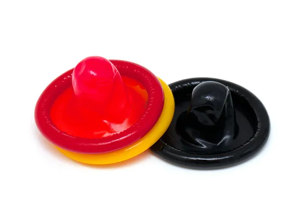 Barevné kondomy — Stock fotografie