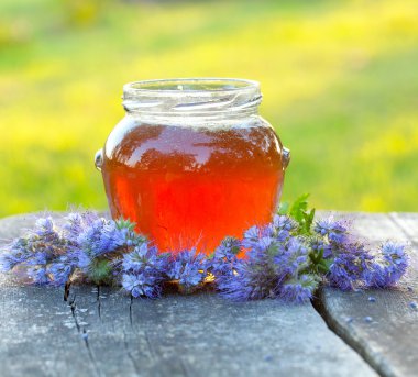 Bal kavanozu ahşap tablo