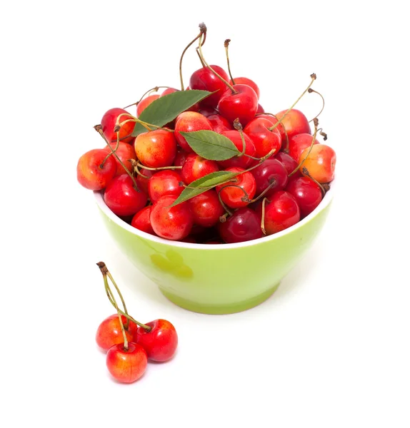 Bowl with cherries — Stock Photo, Image