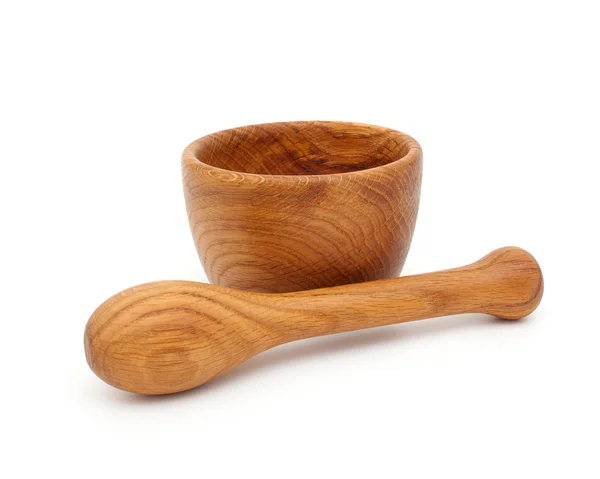 Wooden mortar and pestle — Stock Photo, Image