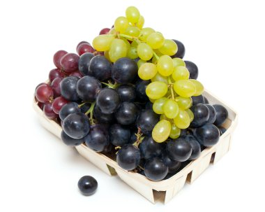 farklı üzüm beyaz zemin üzerine çeşitli