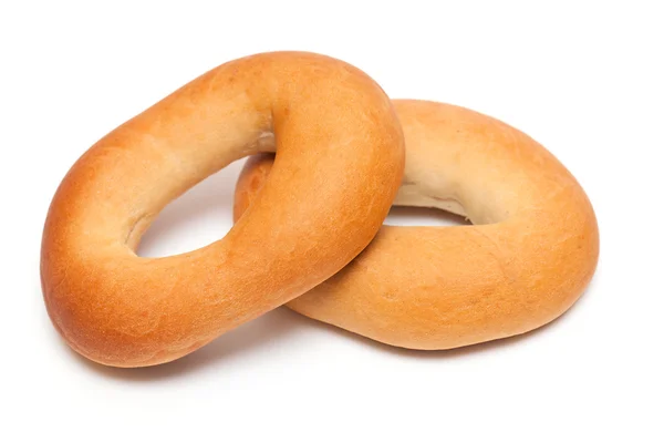 Ring bagels on a white background — Stock Photo, Image