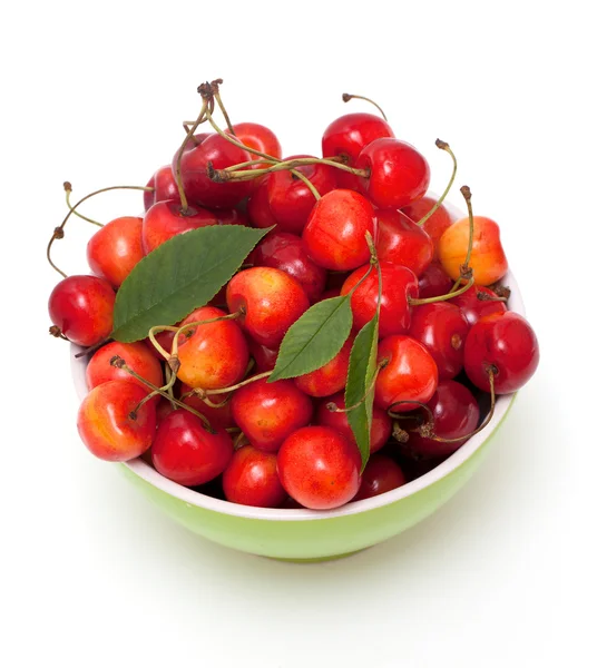 Bowl with cherries — Stock Photo, Image