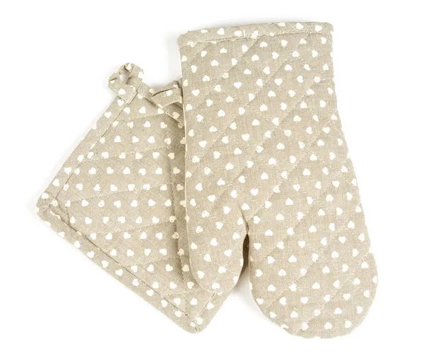 Fırın eldiveni üzerinde beyaz izole