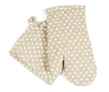 Fırın eldiveni üzerinde beyaz izole