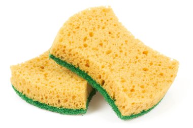 sünger beyaz arkaplanda izole edildi