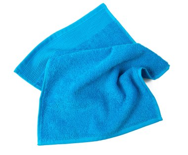blue towel close up, isolated on white background clipart