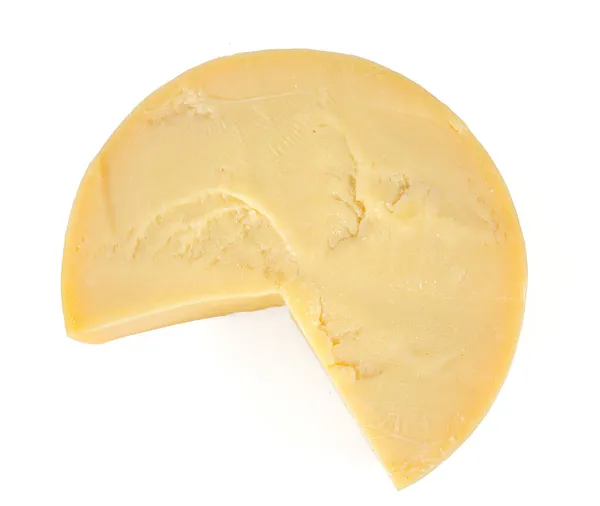 Beyaz Arkaplanda Izole Edilmiş Sert Peynir Parçası — Stok fotoğraf