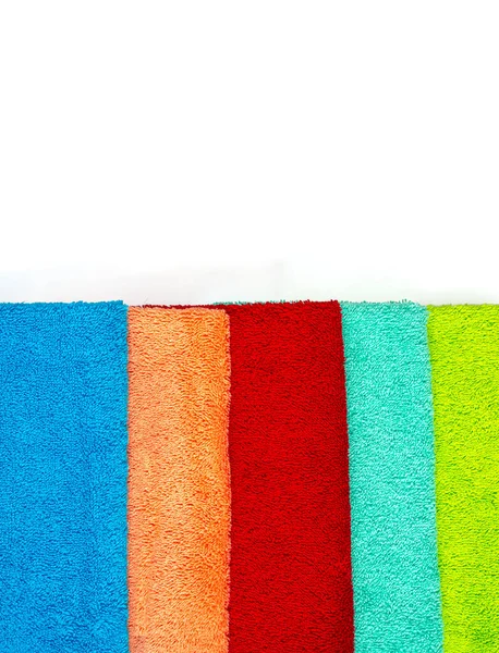 Asciugamani Colorati Isolati Sfondo Bianco Primo Piano — Foto Stock