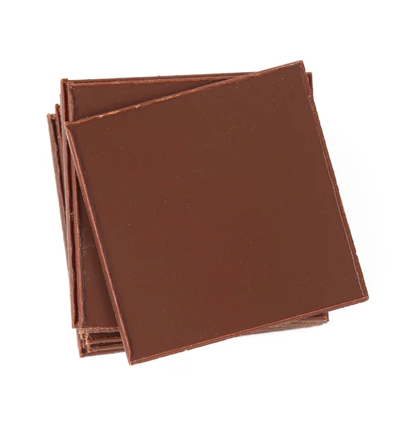 Thin Slices Chocolate Isolated White Backrgound — Stock Photo, Image