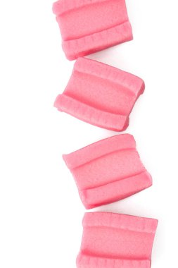 bubble gum cubes isolated on white backgroud