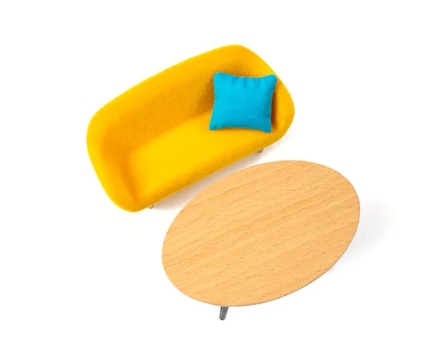 Modern Toy Furniture Isolated White Background Top View — Stock Photo, Image
