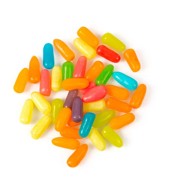 Jelly Pills Candies Isolated White Background Top View — Stock Photo, Image