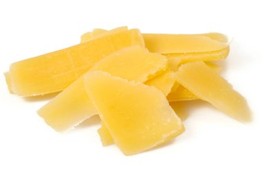 sert peynir talaşları beyaz arkaplanda izole