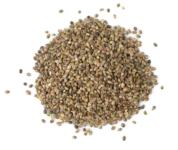 Hemp Seed Isolated White Background Top View — Stock Photo, Image