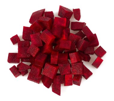 Pancar kökü beyaz arkaplanda izole edildi, üst görünüm