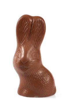 Beyaz arkaplanda izole edilmiş Paskalya tavşanı