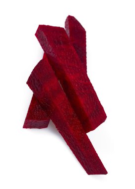 Pancar kökü beyaz arkaplanda izole edildi, üst görünüm