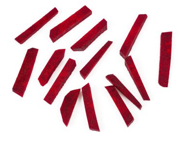 Pancar kökü beyaz arkaplanda izole edildi, üst görünüm