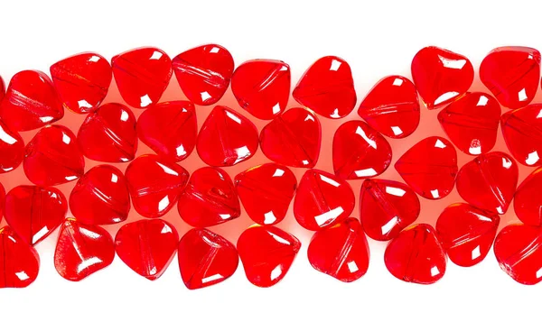 Διαβάστε Χάντρες Σχήμα Καρδιάς Που Απομονώνονται Λευκό Φόντο — Φωτογραφία Αρχείου
