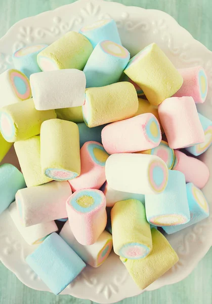 Marshmallow Saboroso Colorido Perto — Fotografia de Stock