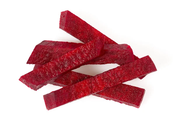 Pancar kökü beyaz arkaplanda izole edildi, üst görünüm