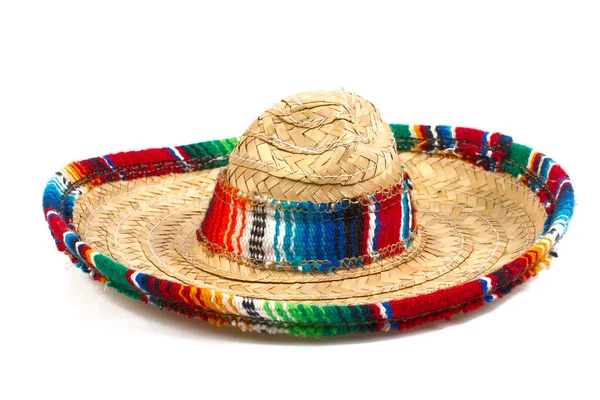 Chapéu Sombrero Isolado Sobre Fundo Branco — Fotografia de Stock