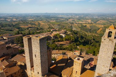 View to San Gimignano town from tower