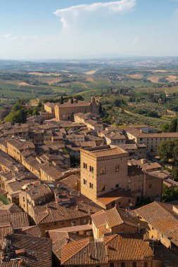 View to San Gimignano town from tower