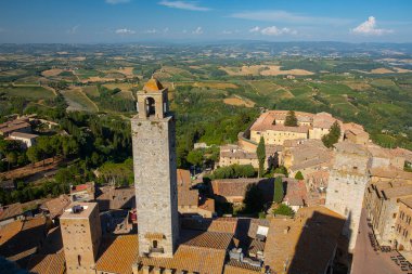 View to San Gimignano town from tower