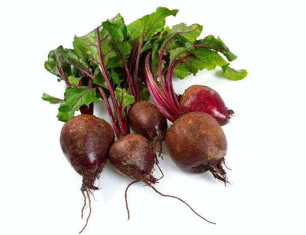 beetroot with leafs isolated on white background