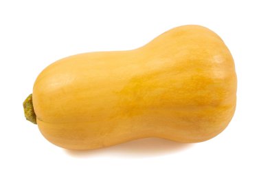 Beyaz arka planda izole edilmiş taze tereyağlı balkabağı beyaz arka planda izole edilmiş. Sağlıklı gıda konsepti. 