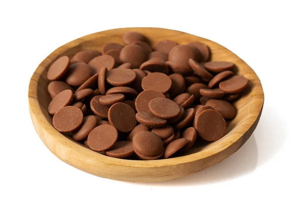 Leckere Schokoladenstückchen Isoliert Auf Weißem Hintergrund — Stockfoto